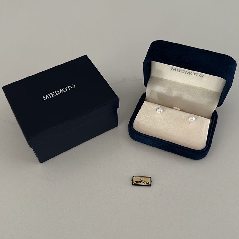 Mikimoto 7x7.5 A Pearl Studs with White Gold Posts